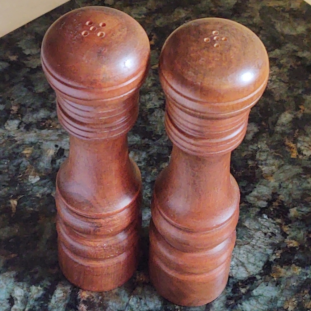 Vintage wooden Salt and Pepper shakers